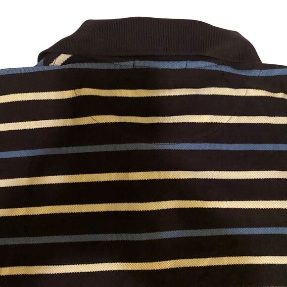 Lands End Navy White and Blue Striped Short Sleeve‎ Polo Sz L - Picture 10 of 10